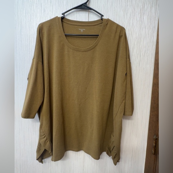 Garnet Hill Tops - Garnet‎ Hill Brown Boxy Relaxed Long Sleeve Tee